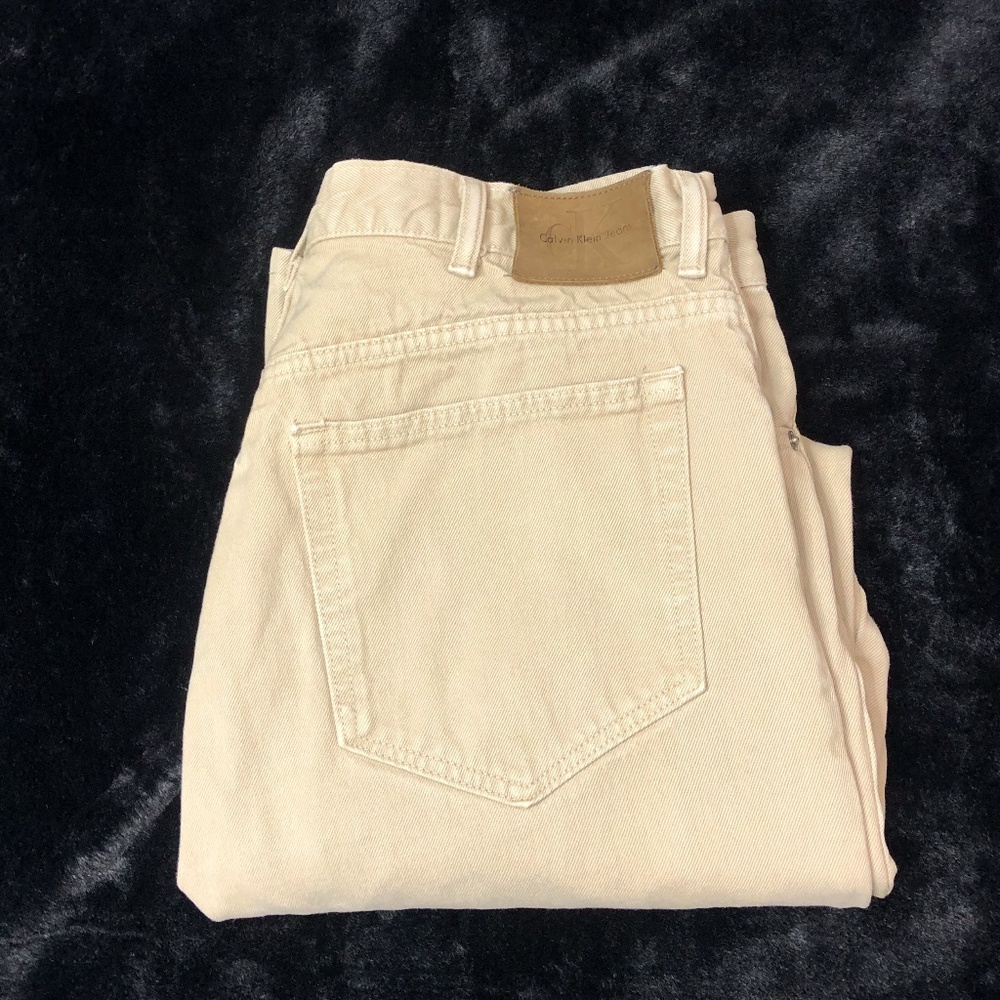 Calvin Klein Tan Jean Made USA 100% Cotton 36 34
